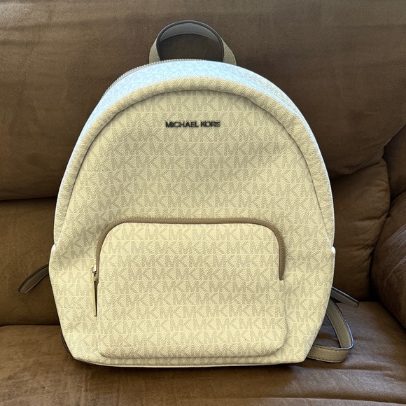 Michael Kors Beige Patterned Backpack - Picture 1 of 5